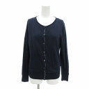 【中古】オールドイングランド OLD ENGLAND アンサンブルニット カーディガン インナー付 長袖 36 紺 ネイビー /HO レディース 【ベクトル 古着】 241211