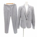 【中古】ザラ ベーシック ZARA BASIC セットアップ スーツ ジャケット スラックス パンツ ストライプ センタープレス 40 ブルー /JS レディー...