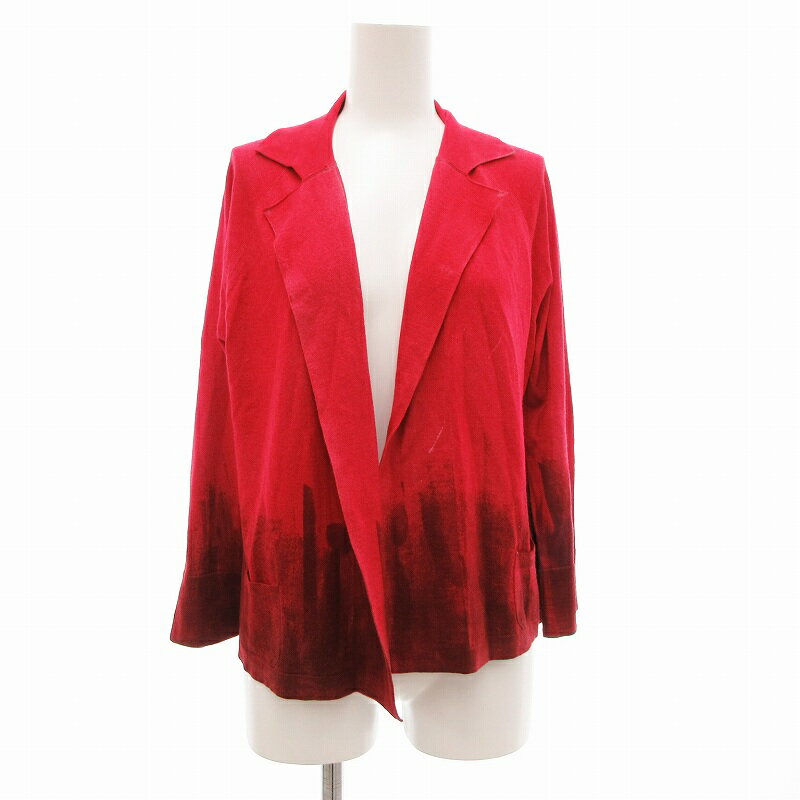 【中古】チヴィディーニ CIVIDINI ジャケット グラデーション ショールカラー 赤 /JS レディース 【ベクトル 古着】 250224