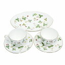 【中古】未使用品 ウェッジウッド WEDGWOOD ワイルドストロベリー カップ&ソーサー ペア 2客セット プレート 大皿 ボーンチャイナ 金彩 0305 そ...