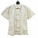 【中古】ペリーエリス PERRY ELLIS シャツ ストライプ コットン 半袖 黄 イエロー M メンズ 【ベクトル 古着】 250416(4)