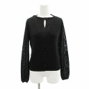 【中古】ジュンコシマダ JUNKO SHIMADA アンサンブルニット カーディガン ラメ グリッター ノースリーブ 36 黒 ブラック /FF レディース 【ベクトル 古着】 250502