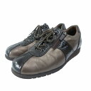 【中古】アシックス asics ペダラ Pedala ウォーキングシューズ 切替 パイソン型押し WPW658-K29 茶 ブラウン 24cm レディース 【ベ...