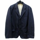 【中古】コムデギャルソンオム COMME des GARCONS HOMME テーラードジャケット ブレザー ストライプ 背抜き AD2003 M 青紫 系 0617 メンズ 【ベクトル 古着】 250617