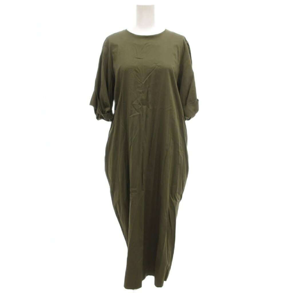 【中古】ミディウミ MidiUmi ソリド SOLID ワンピース 半袖 ロング ストレッチ カーキ /GV レディース 【ベクトル 古着】 250914