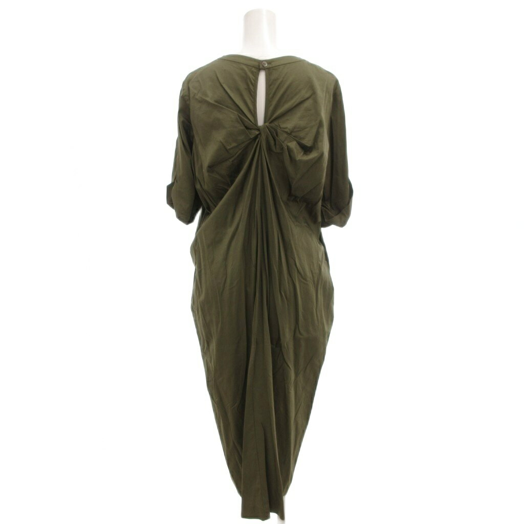 【中古】ミディウミ MidiUmi ソリド SOLID ワンピース 半袖 ロング ストレッチ カーキ /GV レディース 【ベクトル 古着】 250914