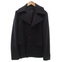 【中古】アクアラマ AQUARAMA チェスターコート ツイル イタリア製 ミドル丈 ダークネイビー /JS メンズ 【ベクトル 古着】 250911