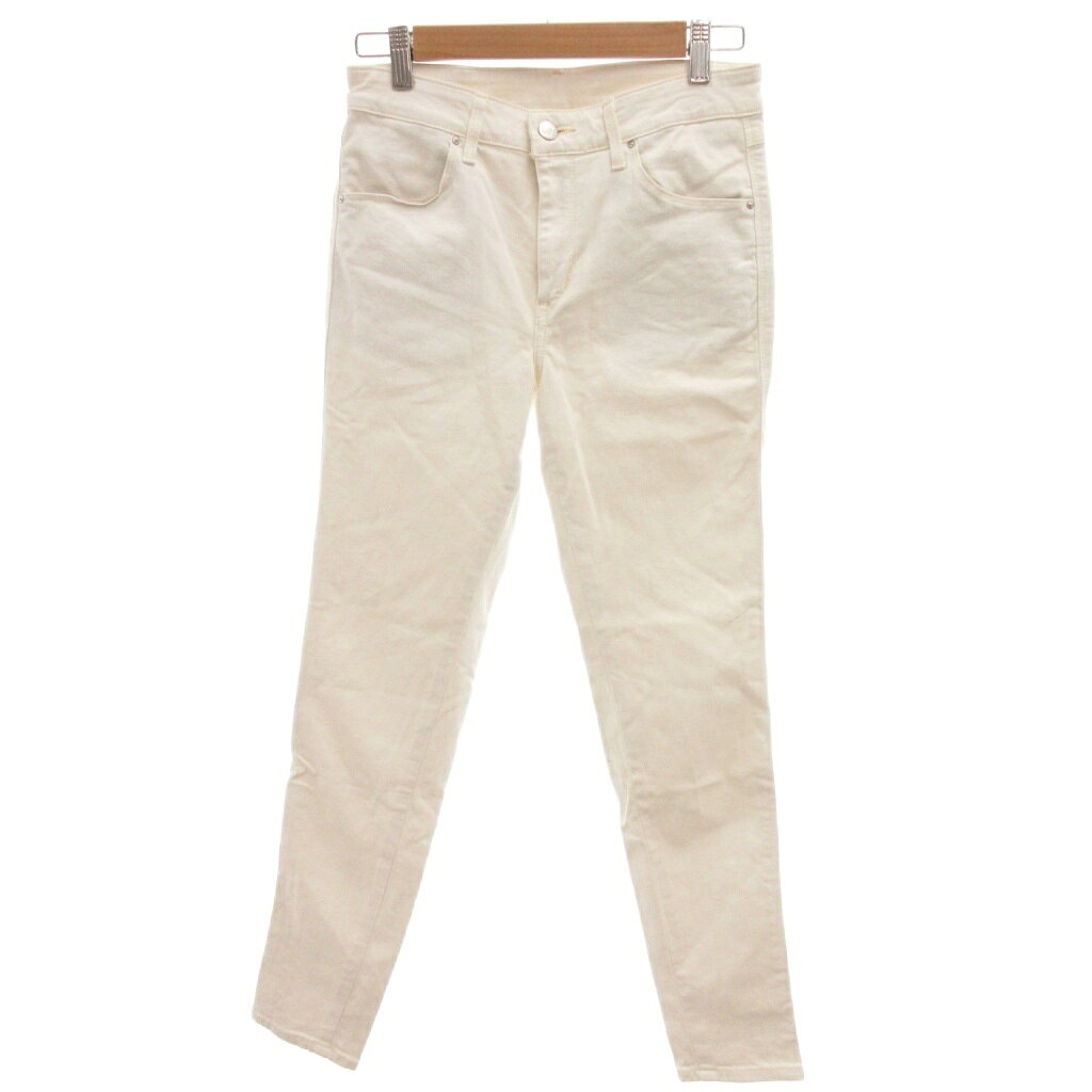 【中古】リー LEE デニムパンツ ジーンズ スキニー M 白 ホワイト ジップフライ 革ラベル /YF レディース 【ベクトル 古着】 260418
