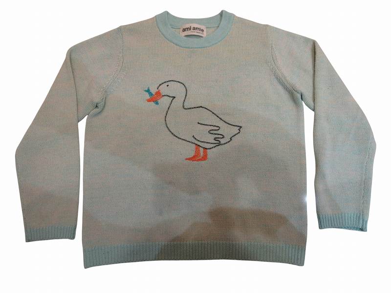 【中古】アミアミ ami amie ベビー服 トップス ニット サックスブルー 130サイズ キッズ 【ベクトル 古着】 260414