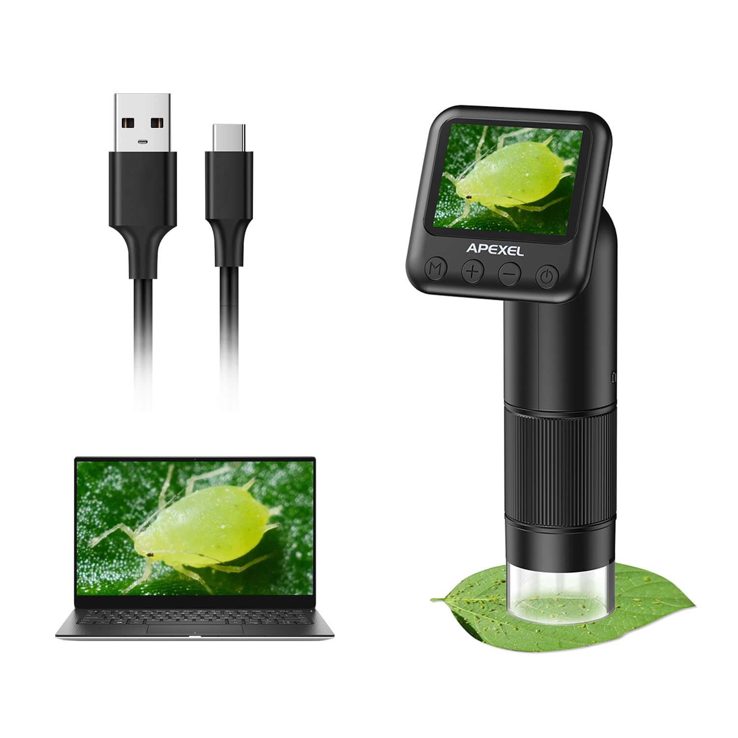 800倍顕微鏡 デジタル USB 内視鏡カメラ 6個のLED付き 拡大鏡カメラ 小型 充電式 マイクロスコープ 2イ..