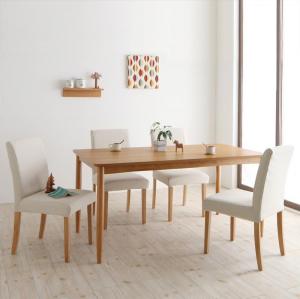 おうちの洗濯機でラクラク洗える！ カバーリングダイニング 4人 5点セット(テーブル+チェア4脚) W150 組立設置付