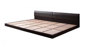 Rakuten - 親子で寝られる棚・コンセント付きレザー連結ベッド ベッドフレームのみ ワイドK220