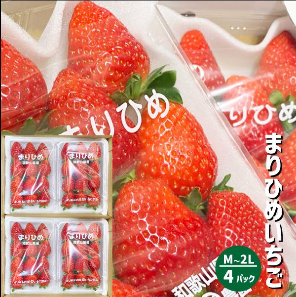 和歌山県産 まりひめ いちご M〜2L 4パック（250g×4パック）和歌山 紀の川市 ブランド 苺 イチゴ 送料無料 贈答 産地のサムネイル