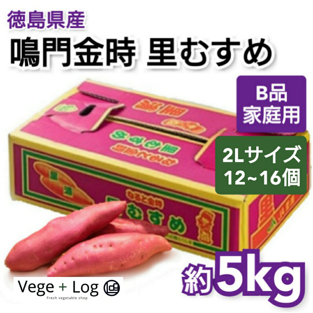 【新物】徳島県産 鳴門金時 里むすめ B品 少し訳あり 2Lサイズ 約5kg 12〜16個前後入 大きいサイズ ご家庭用 ブランドさつまいも 本州送料無料