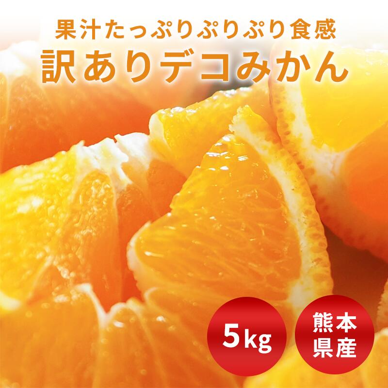 【全品対象5%OFFクーポン 30日まで】【送料無料】訳あり デコみかん 箱込約5kg 不良果実補償分500gを含む 熊本県産 農薬不使用 デコポンと同品種 キズや変形や黒シミや肌よごれ有り フルーツマ…