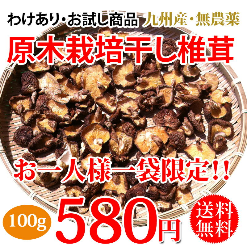 【送料無料】干し椎茸【100g】【九州：福岡県八女郡上陽町産】【原木育ち】【無農薬】【わけあり＞折れ ...