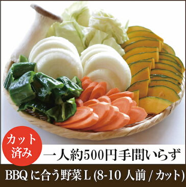 【BBQに合う野菜L(8~10人前/カットタイプ)】クール便｜カット不要｜パーティーに｜レジャーに