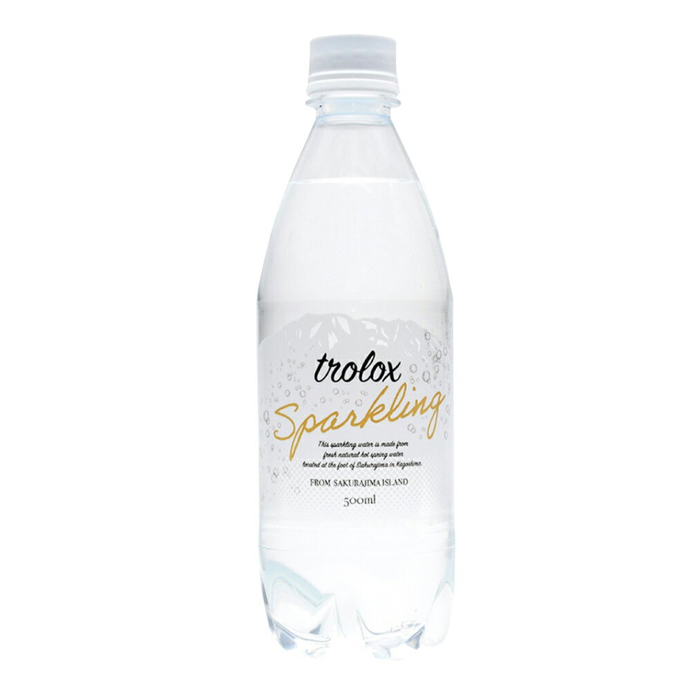 トロロックス trolox Sparkling(炭酸水) 500ml ×24本　スパークリング　ミネラルウォーター 天然水　軟水　抗酸化　アルカリイオン水　温泉水　保存水