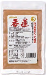 山口県産蓮根を乾燥させて炒り、粉末にしたものに国内産生姜粉末を微量加えました。原材料：蓮根内容量：50g　数量：5個　製造販売者：ツルシマ