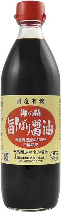 海の精 国産有機・旨しぼり醤油 500ml 4本