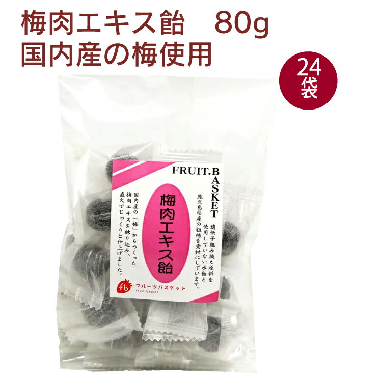 フルーツバスケット 梅肉エキス飴 80g×24袋　梅飴 アメ 国産梅使用