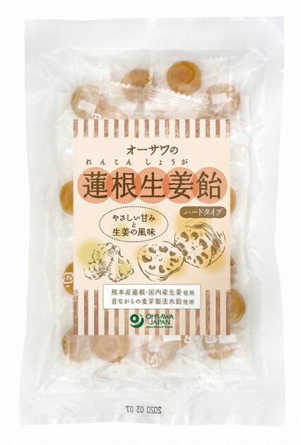 オーサワ オーサワの蓮根生姜飴(ハードタイプ) 80g 10袋