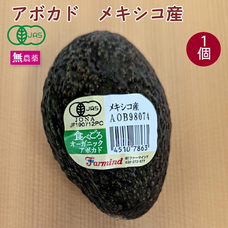 有機アボカド メキシコ産 無農薬栽培 1個