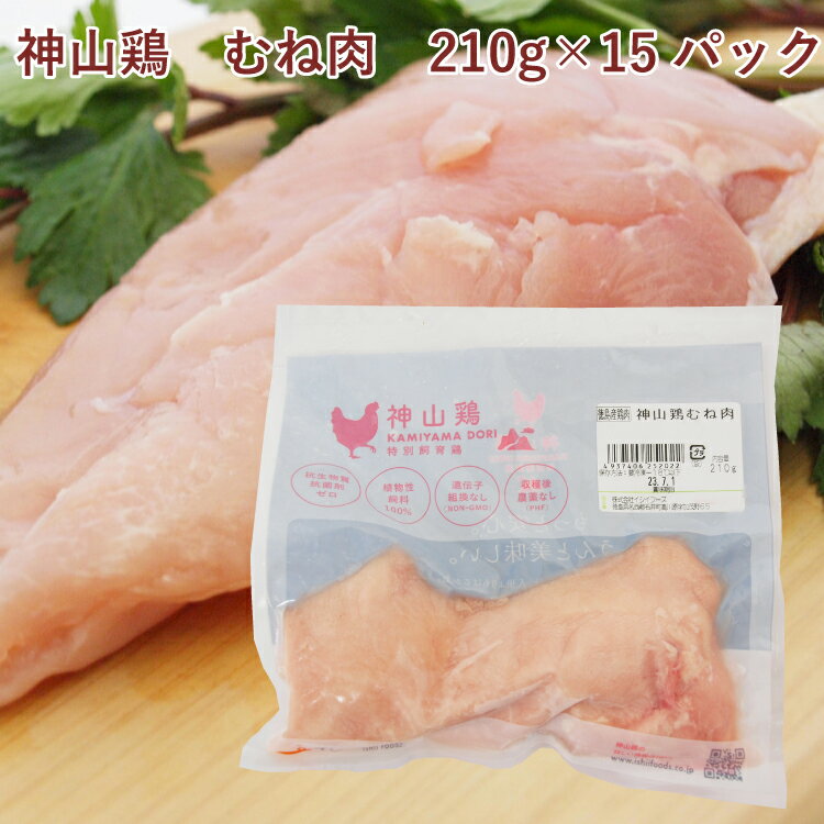イシイフーズ 神山鶏 むね肉 210g 15パック