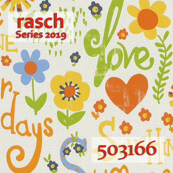 楽天DIY LIFE TENKOrasch【セール！】rasch　ラッシュ　2019ドイツ製　輸入壁紙 フリース（不織布）素材1ロール 53cm×10m503166KIDSキッズルーム★代引き不可★専用のりを使えばキレイに剥がせる！