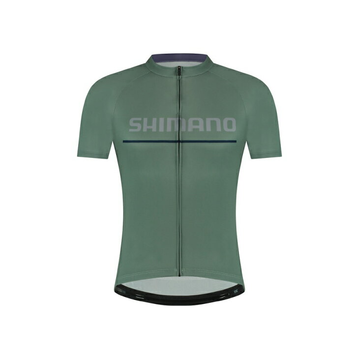 (即納)(メール便対応商品)SHIMANO シマノ LOGO SHORT SLEEVE JERSEY ロゴ ショート スリーブ ジャージ Mサイズ レストグリーン メンズ (8717009528450)