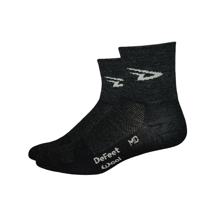 (メール便対応商品)DEFEET デフィート WI 3" 3インチ ソックス D-Logo Charcoal D-ロゴ チャコール