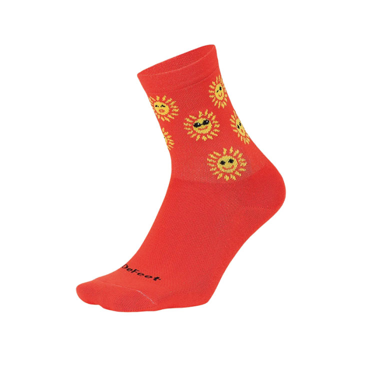 (メール便対応商品)DEFEET デフィート AI 4" Aireator 4インチ WOMAN’S ソックス Sunny Day Poinciana/Yellow サニーデイ ポインシアナ/イエロー