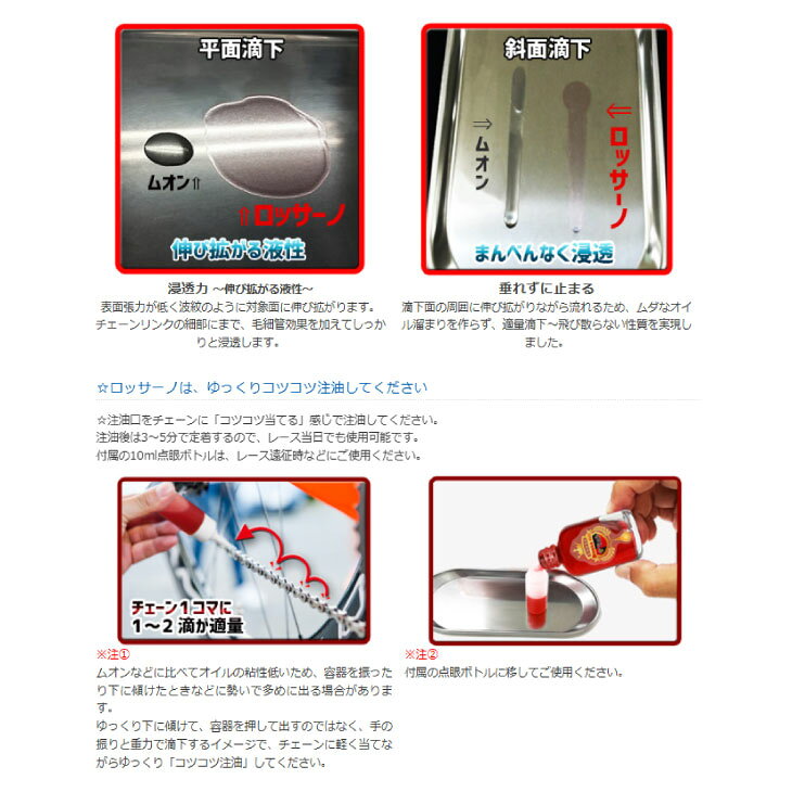 自転車館びーくるの(即納)(ケミカル用品)Vipros ヴィプロス ROSSA-NO ロッサーノ ケミカル 50ml 潤滑剤(4947436600212)｜アングル3
