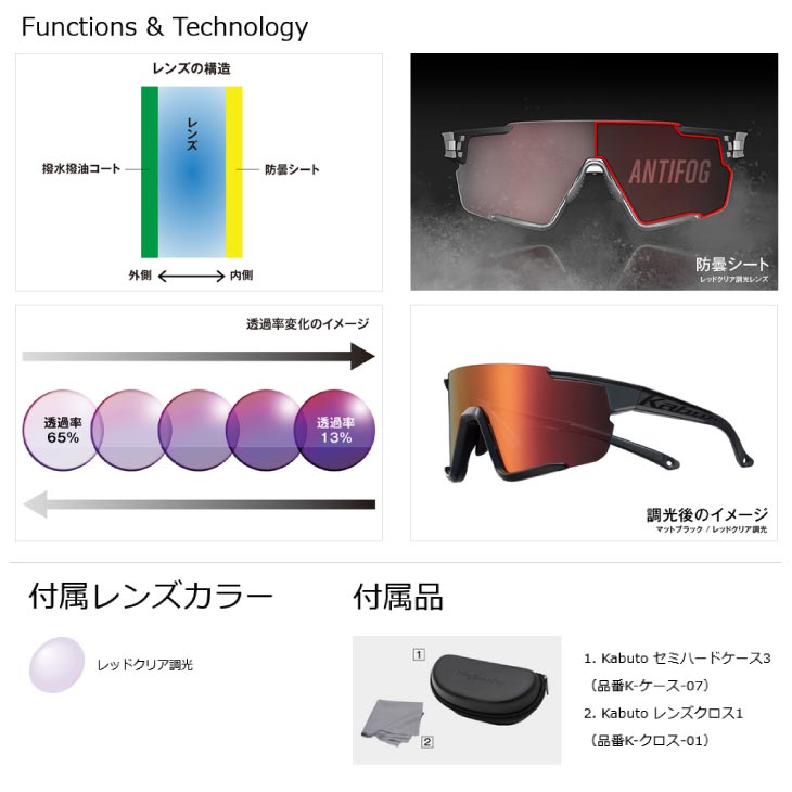 OGK KABUTO オージーケーカブト 122PH 撥水防曇ミラー調光レンズ アイウェア スポ...