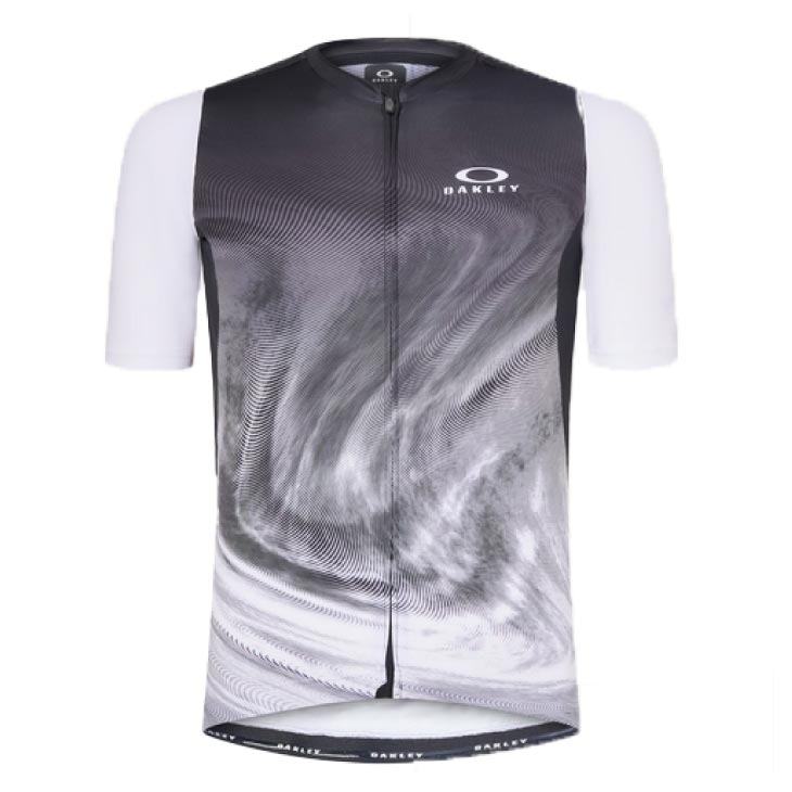 (即納)Oakley オークリー ENDURANCE DAZZLE CAMO JERSEY エンデュランス ダズル カモ 半袖ジャージ GRADIENT SWIRL BLACK/WHITE メンズ ウェア