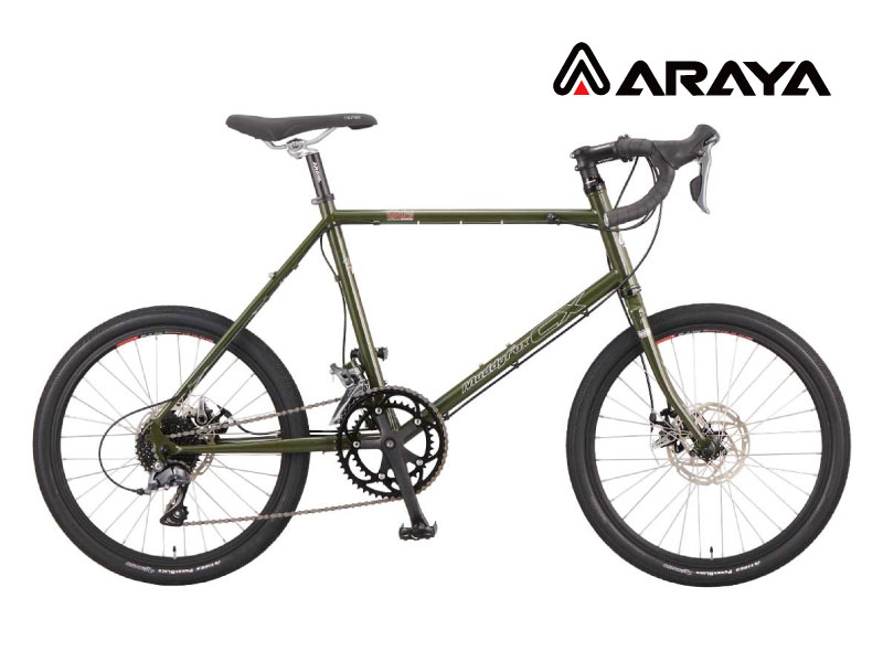 (選べる特典付) ARAYA アラヤ CXM Muddy Fox CX Gravel Mini マディフォックス CX ミニ ミスルトーカーキ 480mm 16段変速 小径 ミニベロ