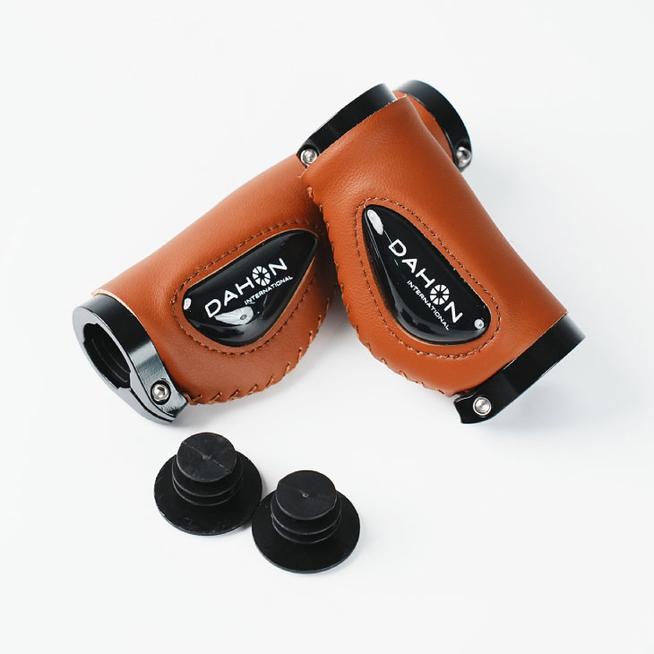 Grip - DAHON INTERNATIONAL ダホンインターナショナル LEATHER GRIP レザーグリップ Gel Palm ダークブラウン(4956562137578)