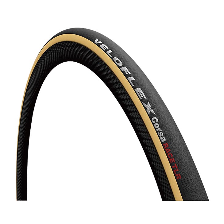 VELOFLEX ベロフレックス CORSA RACE コルサ レース TLR TIRE チューブレスレディ タイヤ 黒 x ベージュサイド (1本) (4700217)