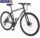 クロスバイク 2024 GIOS ジオス MISTRAL DISC HYDRAULIC ALEX WHEEL ミストラル ディスク ハイドロリック ALEXホイール仕様 ブラック 24段変速 油圧式