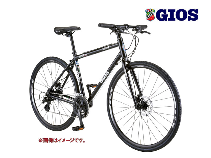 2024 GIOS ジオス MISTRAL DISC HYDRAULIC SHIMANO WHEEL ミストラル ディスク 油圧式 シマノホイール仕様 ブラック 3×8S クロスバイク