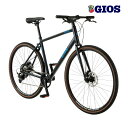 (選べる特典付)2025 GIOS ジオス ARIES アリエス ミッドナイトブラック 8段変速 クロスバイク