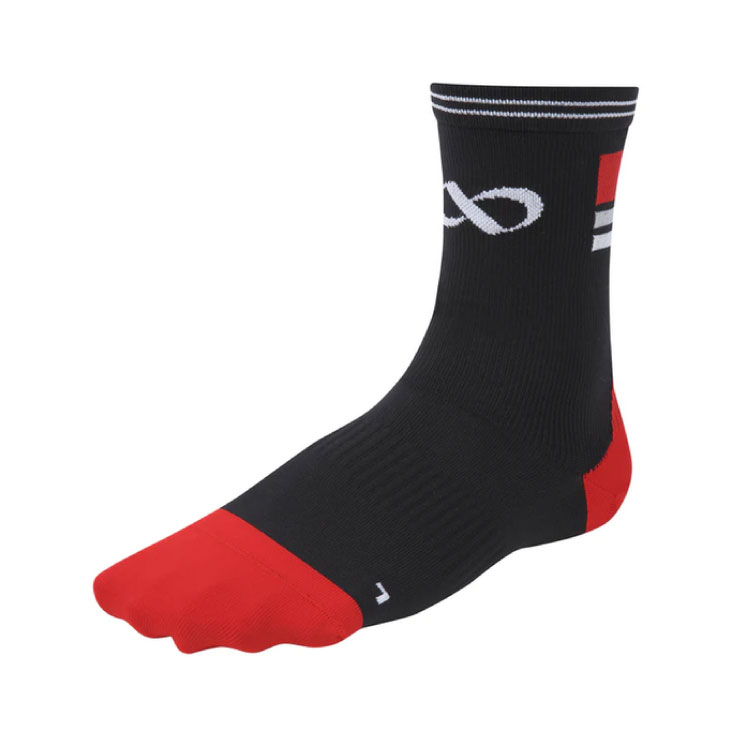 (メール便対応商品)R×L アールエル BIKE GRIP HARD SOCKS バイク グリップ ハード ソックス ラウンド(TBK-550R)ブラック/レッド 男女兼用 ソックス