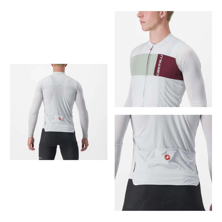 CASTELLI カステリ PROLOGO 7 LONG SLEEVE JERSEY プロロゴ 7 ロングスリーブ ジャージ 長袖 シルバーグレー/ディフェンダーグリーン ボルドー メンズ ウェア 2