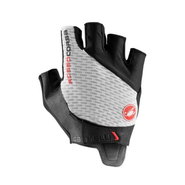 (即納あり)(メール便対応商品)CASTELLI カステリ ROSSO CORSA PRO V GLOVE ロッソ コルサ プロ V グローブ ホワイト 指切りグローブ