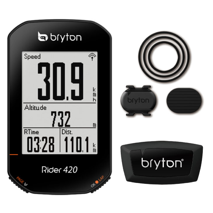 Bryton ブライトン RIDER 420T ライダー 420T (ケイデンス・心拍センサー付) サイクルコンピューター GPS ルートナビ搭載 (4718251592842)