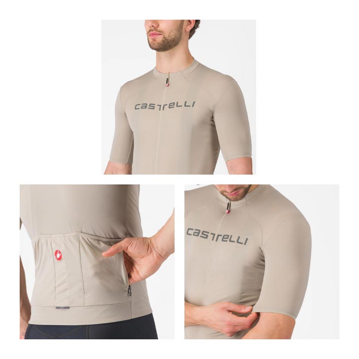 自転車館びーくるの(即納)CASTELLI カステリ PROLOGO LITE JERSEY プロロゴ ライト ジャージ CLAY/GUNMETAL GRAY(型番：4524009)半袖ジャージ メンズ｜アングル3