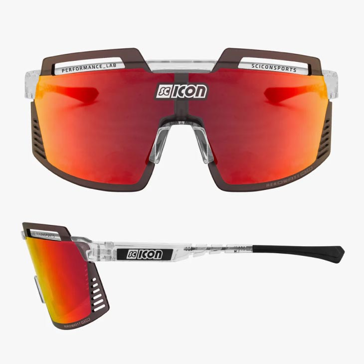 自転車館びーくるのSCICON シーコン AEROWATT FOZA エアロワット フォーザ クリスタルグロス/マルチミラーレッド(8023848116971)サングラス｜アングル2