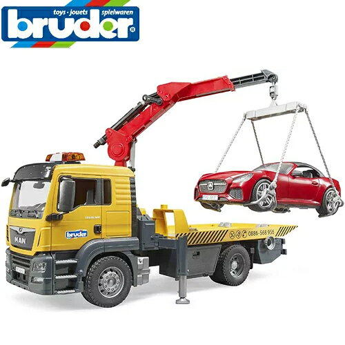 ♪【安心の正規品】　ブルーダー　03750　MAN　レッカー＆BRUDERロードスター　ユニック車　積載車　キャリアカー　bruder　ドイツ製