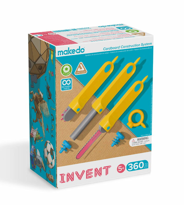 メイクドゥ　ダンボールで遊ぼう！だいぼうけんセット（上級） INVENT【Makedo】360ピース 段ボール組み立てツールボックス