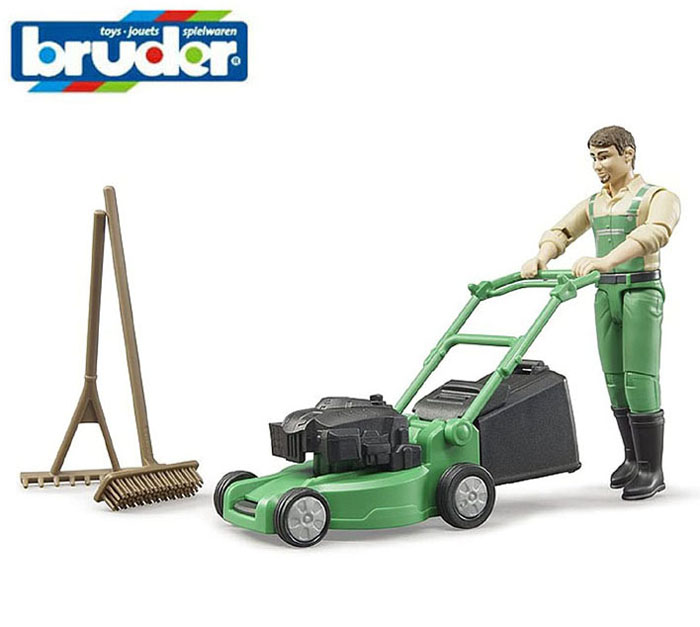 樂天商城 - 【安心の正規品】ブルーダー　62103　ガーデナー（芝刈り機&レーキ付き）【bruder】農業機械　作業機